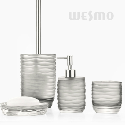 Cool Grey Semi - Transparent Polyresin Bathroom Set / Bathroom Accessories (WBP0340A)