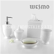 WBC0579A 5 Piece White Ceramic Bathroom Set