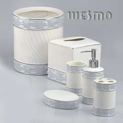 6 Piece Ceramic Bathroom Accessories Sets