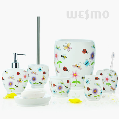 Beautiful Insects And Flowers On Bodies Polyresin Bathroom Set  (WBP0809A)